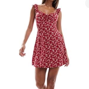 Hollister Red Floral Mini Dress with Shorts!